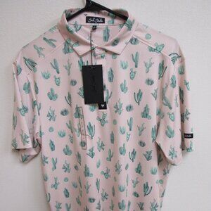 NWT Bad Birdie Core Golf Polo Shirt Thorn in Your Side Cactus Large